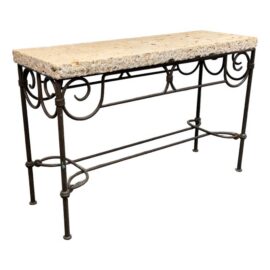 Artisan Fossil Stone Top Console Table