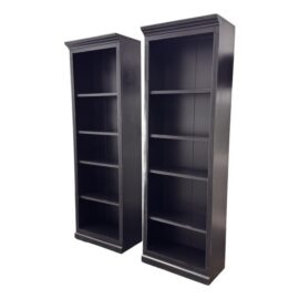 Ballard Designs Tuscan Flush Center Bookcases, Pair. Original Price: $2,800