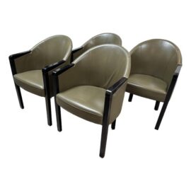 Poltrona Frau Leather Arm Chairs, Set of Four