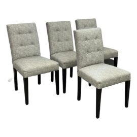 Crate & Barrel Tufted Parsons Dining Chairs, Set of Four. Estimate Retail: $1,300