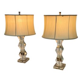 Ethan Allen Crystal Table Lamps, Pair. Original Price: $1,500