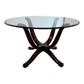 Z Gallerie Glass Top Table + Pedestal Base