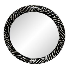 Monumental Round Mirror in the Style of Karl Springer