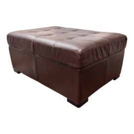 Twin Size Gumps Leather Ottoman Hidden Sleeper