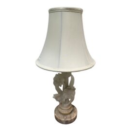 Carved Italian Alabaster Table Lamp