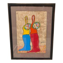 Gilberto Grimaldo Mexican Folk Art Work, Signed