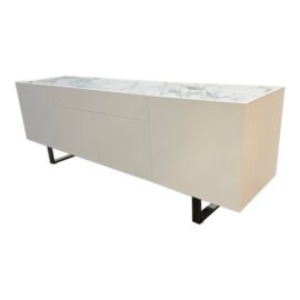 Calligaris White Lacquered Horizon Sideboard. Original Price: $3,820