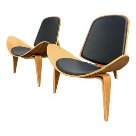 Wegner Style Ch07 Shell Chairs, Pair