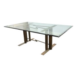 Bespoke Glass + Sculptural Base Dining Table