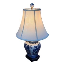 Chinoiserie Garden Motif Ceramic Table Lamp