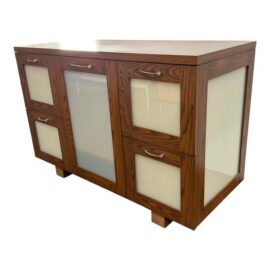Bespoke Opaque Glass Filing Cabinet/Sideboard. Estimated Price: $5,500