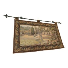 Hammacher Schlemmer Italian Terrace Tapestry + Hanging Rod