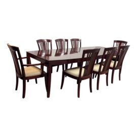 Stickley Bayonne Dining Extension Table + Eight Chairs, Set. Estimated Price: $11,000