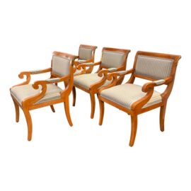 Neoclassical Influenced Vintage Armchairs, Set of Four