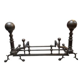 Fireplace Fender and Andirons, Set