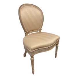 Gustavian Reproduction Parlor Chair in Pleated Silk
