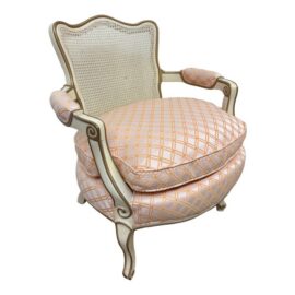 French Provincial Accent Bergere Chair, Vintage