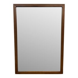 Transitional Walnut Wood Wall Mirror