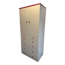 Maple Wood With Red Accents Dressing Armoire