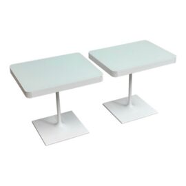 Luciano Bertoncini for Design Within Reach Min Pedestal Side Tables, Pair. Original Price: $1,600