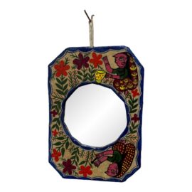 Mithila Folk Hand-Painted Art Wall Small Mirror