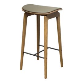 NEW Norr11 Ny11 Bar Stool Light Smoked Oak + Spectrum Autumn Leather Seat. Original Price: $900