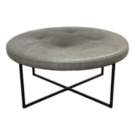 Room & Board Sidney Leather Ottoman, Laino Slate. Original Price: $1,100
