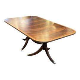 Ethan Allen Abbott Double Pedestal Extension Dining Table. Original Price: $5,650