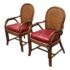Palecek Rattan Armchairs, Pair