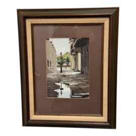 Paul De La Fille New Orleans Watercolor Painting, Framed