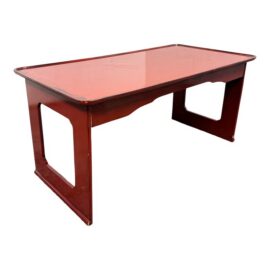Asian Influenced Red Lacquered Rectangular Coffee Table