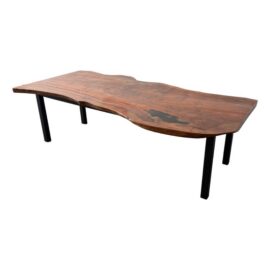 Live Edge Wood + Metal Dining Table