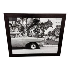 Classic Car + Street Mural Photographic Print, Framed