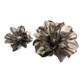 Metal Floral Wall Art Sculptures, Set of Two
