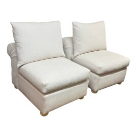Kreiss Furniture Giverny Armless Lounge Chairs, Pair. Estimated Price: $12,000