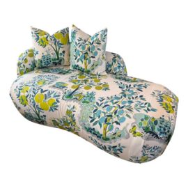 Bespoke Indoor Outdoor Chaise Lounge, Citrus Garden Pool. Original Price: $12,000
