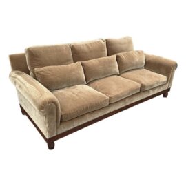 Ebanista Carmona Sofa in Brown Mohair Velvet. Original Price: $21,770