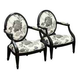 NEW Kravet Furniture Truro Oval Back Armchairs, Pair. Original Price: $6,280