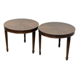Sherrill Furniture CTH Round Wood Side Tables, Pair. Estimate Price: $2,000