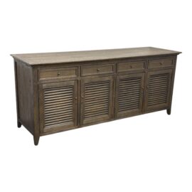 Restoration Hardware Driftwood Oak Shutter Sideboard. Original Price: $2,500