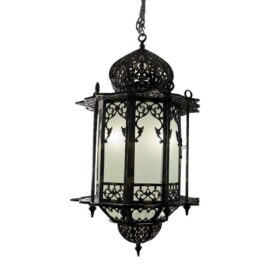 Moorish Octagonal Metal + Glass Lantern