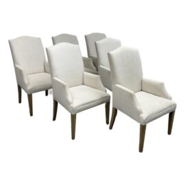 Restoration Hardware Hudson Camelback Dining Armchairs, Set of Six. Original Price: $4,400
