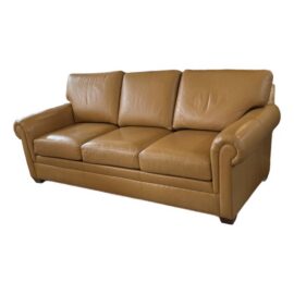Ethan Allen Conor Leather Sofa, Camel. Original Price: $5,500