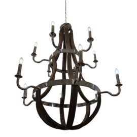 Restoration Hardware Twelve Light Wine Barrel Chandelier. Original Price: $3,265