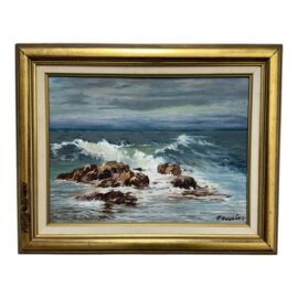 F. Yayboke Turkish Coastal Seascape Signed Oil Painting