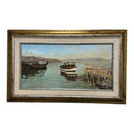 F. Yayboke Turkish Coastal Seascape Signed Oil Painting
