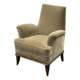 Art Deco Style Mohair High Back Club Chair