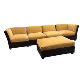 NEW Orlando Diaz-Azcuy for McGuire Cambay Sectional + Ottoman. Original Price: $16,000