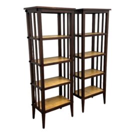 NEW Asian Style Split Bamboo Étagère Bookcases, Pair