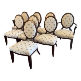 Barbara Barry for Baker Furniture Dining Room Chairs, Set of Eight. Original Price: $17,000